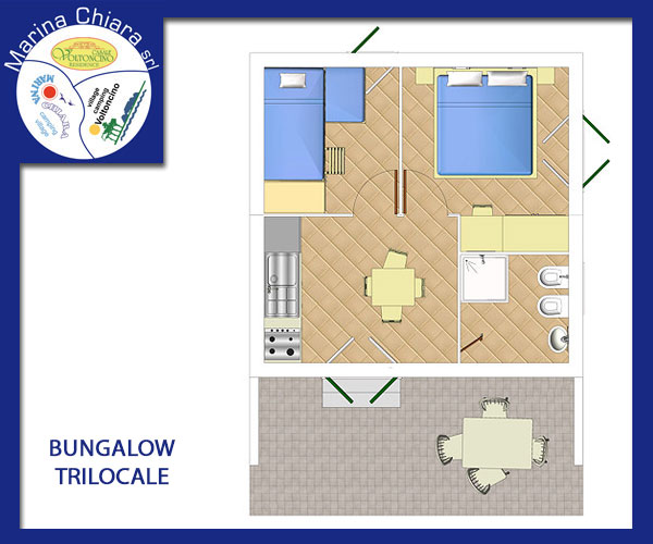 Plan bungalow trilocale