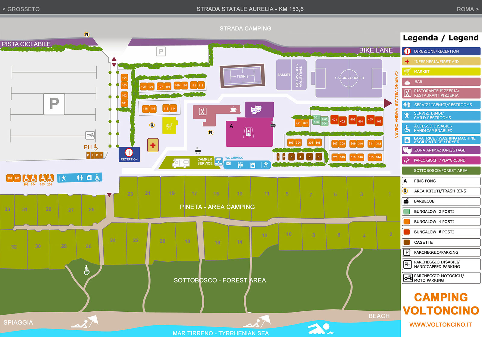 Mappa Camping Village Voltoncino